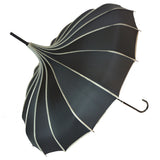 Black Ribbed Pagoda Umbrella / Parasol | Angel Clothing