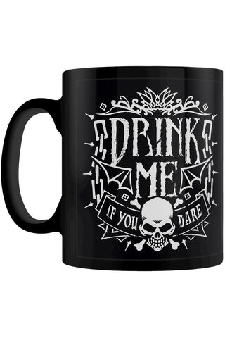 Drink Me If You Dare Black Mug | Angel Clothing