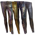 H&R London Intimax Brown Snake Skin Leggings | Angel Clothing