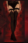 Ballerina 345 Hold Up Stockings Black/Red | Angel Clothing