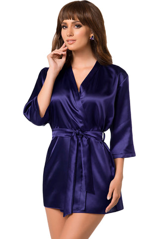 Irall Aria Dressing Gown Navy | Angel Clothing