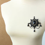 Victorian Gothic Black Lace Brooch | Angel Clothing