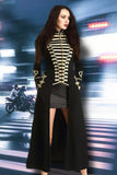 Ladies Long Officer Style Gothic Coat | Angel Clothing