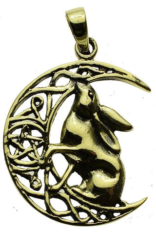 Lisa Parker Moon Gazing Hare Pendant Bronze | Angel Clothing