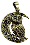 Lisa Parker Owl On Moon Pendant Bronze | Angel Clothing