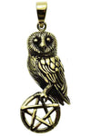 Lisa Parker Owl On Pentagram Pendant Bronze | Angel Clothing