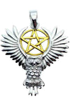 Lisa Parker Owl Pentagram Pendant Silver | Angel Clothing