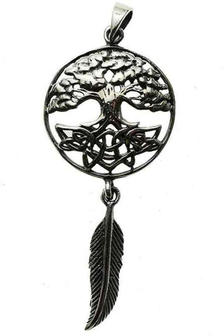 Lisa Parker Tree Feather Dreamcatcher Pendant Silver | Angel Clothing