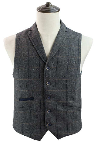 Albert Grey Tweed Steampunk Waistcoat (36, 78) | Angel Clothing
