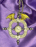 Winged Archangel Shield Necklace | Angel Clothing
