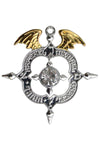 Winged Archangel Shield Necklace | Angel Clothing