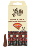 Native Soul White Sage and Dragons Blood Incense Backflow Cones | Angel Clothing