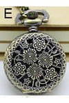 Necklace Steampunk Pocket Watch with Mini Flowers Design PW-E | Angel Clothing