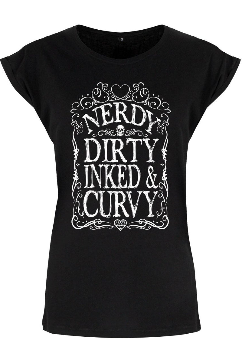 Nerdy Dirty Inked and Curvy T-Shirt £14.99 | Angel Clothing