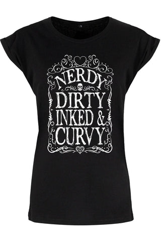 Nerdy Dirty Inked and Curvy T-Shirt | Angel Clothing