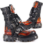 New Rock Flame Boots with Demon Skull M.107-S1 | Angel Clothing