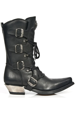 New Rock Black Cowboy Boots M.7993-S1 | Angel Clothing
