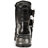New Rock Boots with Silver Cross, Black Ankle Boot 407 | Angel Clothing