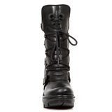 New Rock Black Leather Boots, NEOTYRE05 Neotyre Sole | Angel Clothing