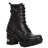 New Rock Black Leather Boots, NEOTYRE07, Neotyre Sole | Angel Clothing