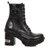 New Rock Black Leather Boots, NEOTYRE07, Neotyre Sole | Angel Clothing