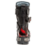 New Rock Dark Red Bat and Flames Boots, M.195-S1 | Angel Clothing