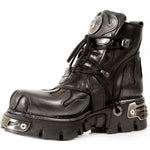 New Rock Silver Flame Ankle Boots, M.288-S2 | Angel Clothing