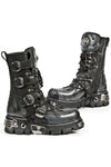 New Rock M591 S2 Silver Flames Boots | Angel Clothing