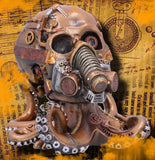 Octo Respiration Bronze Steampunk Skull | Angel Clothing