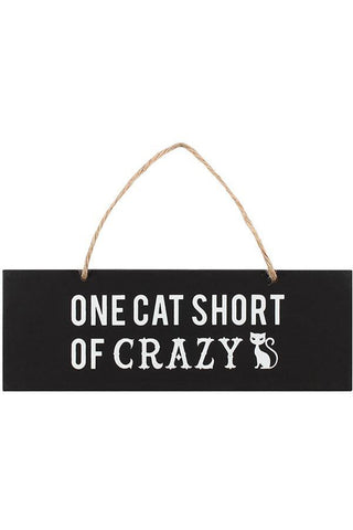 One Cat Short of Crazy Wall Sign | Angel Clothing