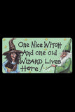 One Nice Witch And One Old Wizard Live Here Smiley Fridge Magnet | Angel Clothing