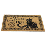A Witch Lives Here Doormat | Angel Clothing