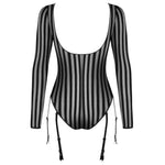 Petite Noir Body with Suspenders (XL) | Angel Clothing