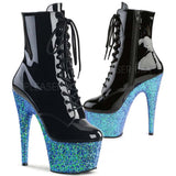 Pleaser ADORE-1020LG Boots Blue Glitter | Angel Clothing