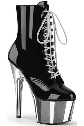 Pleaser ADORE 1020 Silver Chrome Boots | Angel Clothing