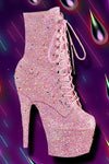 Pleaser ADORE 1020GDLG Pink Glitter Boots | Angel Clothing
