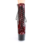 Pleaser ADORE 1020SP Red Snake Print Boots | Angel Clothing