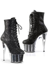 Pleaser ADORE 1020G Boots Black Glitter | Angel Clothing