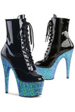Pleaser ADORE-1020LG Boots Blue Glitter | Angel Clothing
