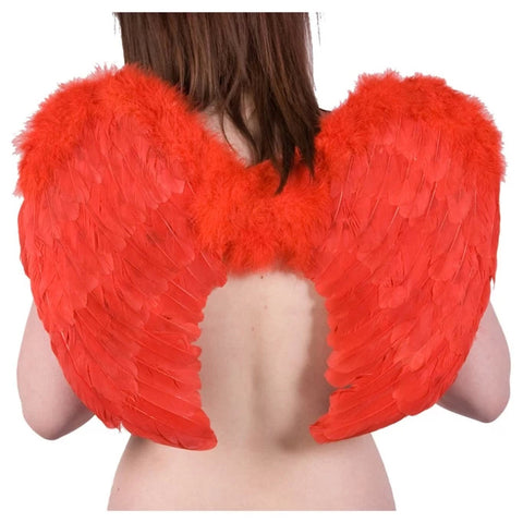 Poizen Medium Red Feather Wings | Angel Clothing