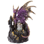 Purple Dark Legends Dragon on Castle with LED Crystal | Angel Clothing