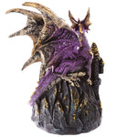 Purple Dark Legends Dragon on Castle with LED Crystal | Angel Clothing