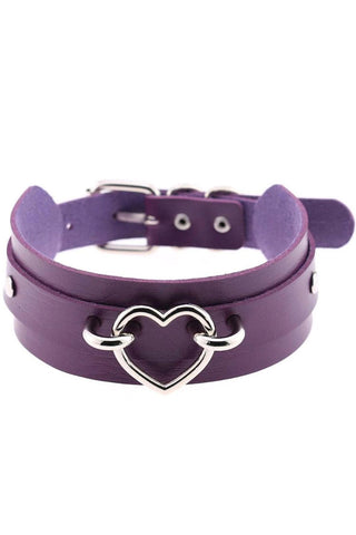 Purple Gothic Heart Collar | Angel Clothing