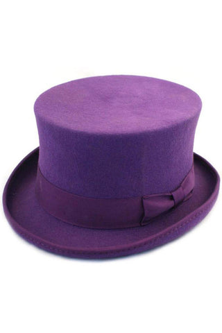 Purple Wool Felt Steampunk Top Hat | Angel Clothing
