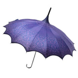 Purple Patterned Pagoda Umbrella / Parasol | Angel Clothing