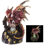 Red Dark Legends Dragon on Castle with LED Crystal | Angel Clothing