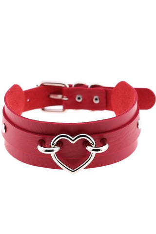 Red Gothic Heart Collar | Angel Clothing