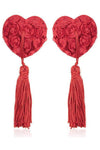 Red Rose Heart Nipple Tassles | Angel Clothing