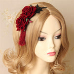 Red Rose and Lace Tassle Headband | Angel Clothing