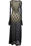 Pentagramme Long Gothic Lace Dress (M) | Angel Clothing